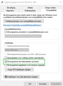 Uitvoeren als Administrator